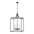 Load image into Gallery viewer, Farmhouze Light-6-Light Farmhouse Black Candle Style Metal Lantern Pendant-Chandelier-21.7 in-
