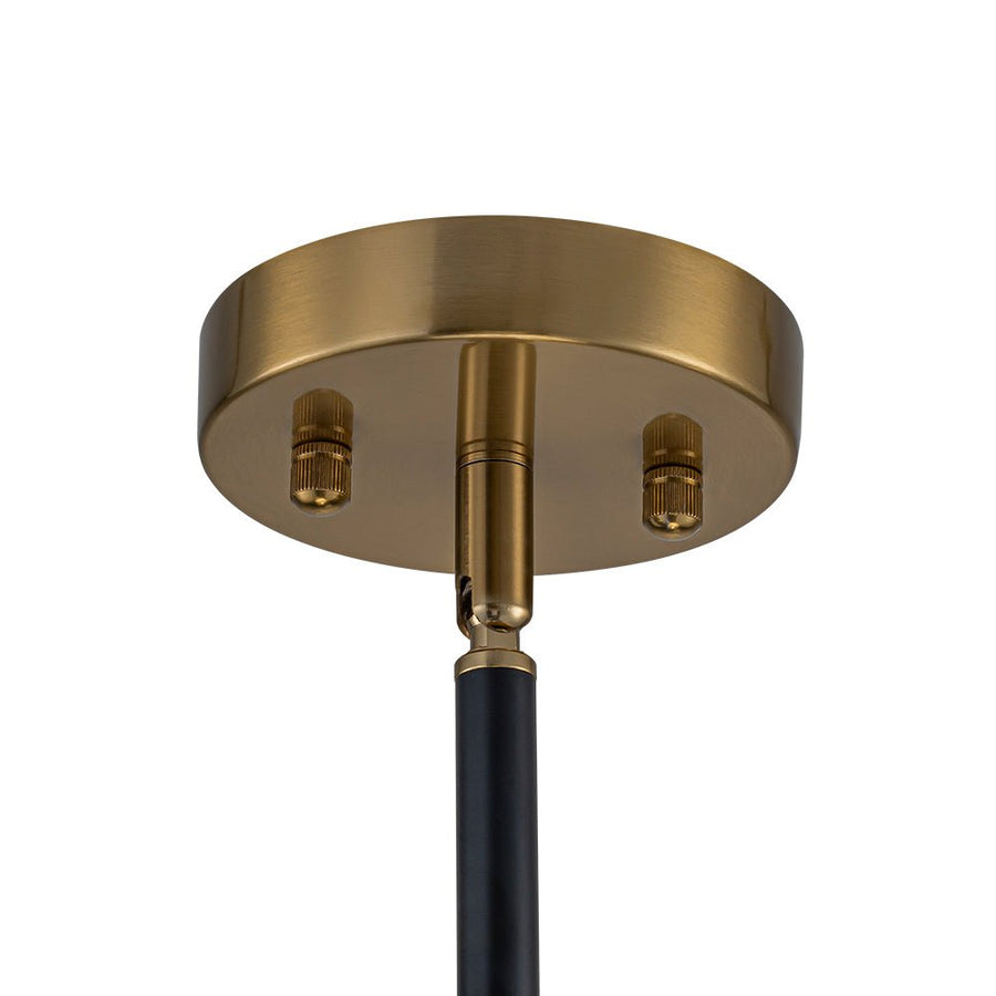 Farmhouze Light - 6 - Light Linear Opal Glass Globe Adjustable Sputnik Chandelier - Chandelier - Black Brass - 