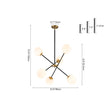 Load image into Gallery viewer, Farmhouze Light - 6 - Light Linear Opal Glass Globe Adjustable Sputnik Chandelier - Chandelier - Black Brass - 
