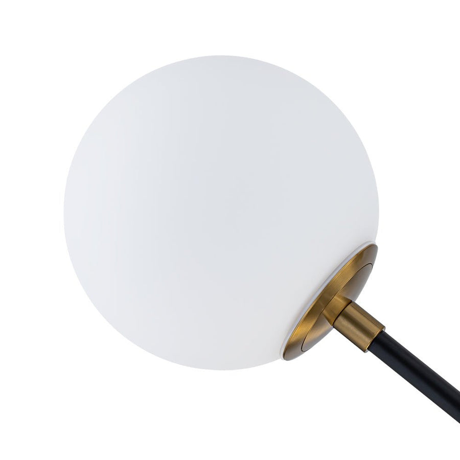 Farmhouze Light - 6 - Light Linear Opal Glass Globe Adjustable Sputnik Chandelier - Chandelier - Black Brass - 