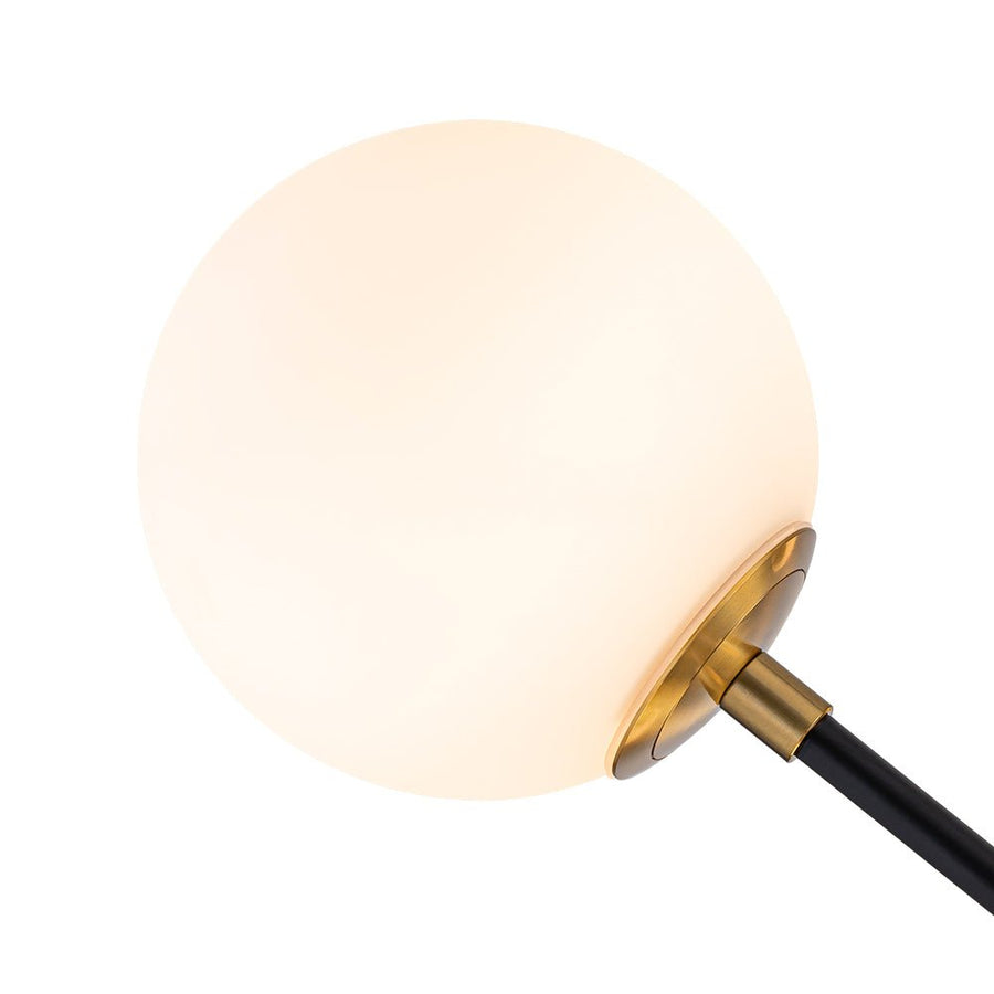 Farmhouze Light - 6 - Light Linear Opal Glass Globe Adjustable Sputnik Chandelier - Chandelier - Black Brass - 