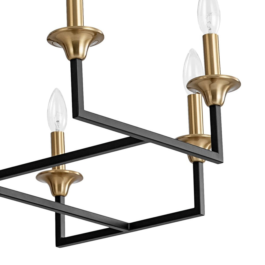 Farmhouze Light - 8 - Light Farmhouse Black Brass Candle Style Chandelier - Chandelier - 29 in - 