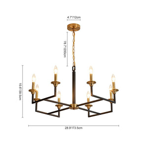 Farmhouze Light - 8 - Light Farmhouse Black Brass Candle Style Chandelier - Chandelier - 29 in - 