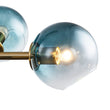 Load image into Gallery viewer, Farmhouze Light - 8 - Light Glass Globe Bubble Linear Island Semi Flush Chandelier - Chandelier - Blue Glass + Brass Finish - 
