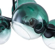 Load image into Gallery viewer, Farmhouze Light - 8 - Light Glass Globe Bubble Linear Island Semi Flush Chandelier - Chandelier - Green Glass + Black Finish - 
