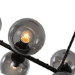 Load image into Gallery viewer, Farmhouze Light - 8 - Light Glass Globe Bubble Linear Island Semi Flush Chandelier - Chandelier - Somked Glass + Black Finish - 
