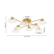 Load image into Gallery viewer, Farmhouze Light-8-Light Sputnik Artisan Water Glass Oval Globe Brass Semi Flush-Ceiling Light-43.3 in-
