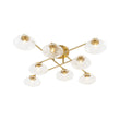Load image into Gallery viewer, Farmhouze Light-8-Light Sputnik Artisan Water Glass Oval Globe Brass Semi Flush-Ceiling Light-43.3 in-
