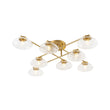 Load image into Gallery viewer, Farmhouze Light-8-Light Sputnik Artisan Water Glass Oval Globe Brass Semi Flush-Ceiling Light-43.3 in-
