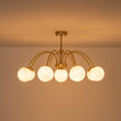 Load image into Gallery viewer, Farmhouze Light-9-Light Frosted Glass Glass Brass Round Sputnik Semi Flush Mount-Chandelier-Brass-
