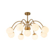 Load image into Gallery viewer, Farmhouze Light-9-Light Frosted Glass Glass Brass Round Sputnik Semi Flush Mount-Chandelier-Brass-
