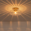 Load image into Gallery viewer, Farmhouze Light-Amber Reeded Glass Drum Single Semi Flush Ceiling Light-Ceiling Light-Clear Glass-
