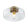 Load image into Gallery viewer, Farmhouze Light-Amber Reeded Glass Drum Single Semi Flush Ceiling Light-Ceiling Light-Clear Glass-
