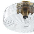 Load image into Gallery viewer, Farmhouze Light-Amber Reeded Glass Drum Single Semi Flush Ceiling Light-Ceiling Light-Clear Glass-
