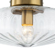 Load image into Gallery viewer, Farmhouze Light-Amber Reeded Glass Drum Single Semi Flush Ceiling Light-Ceiling Light-Clear Glass-
