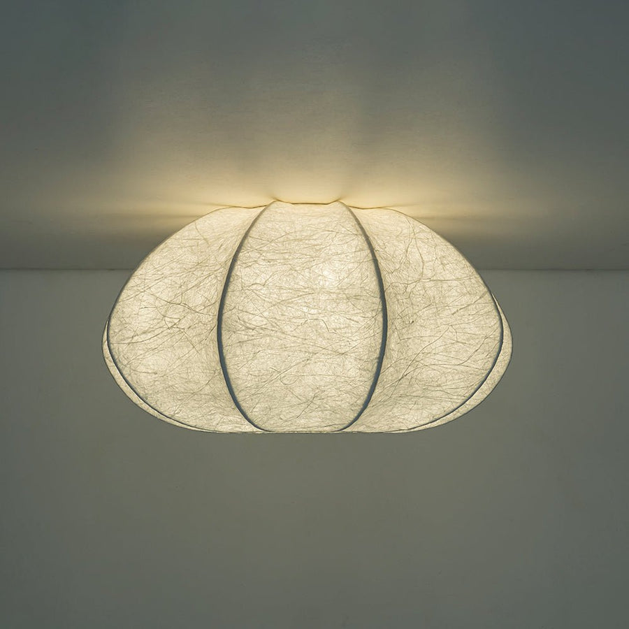 Farmhouze Light - Ambient Round Cage White Silk Flush Mount Light - Ceiling Light - 19 in - 