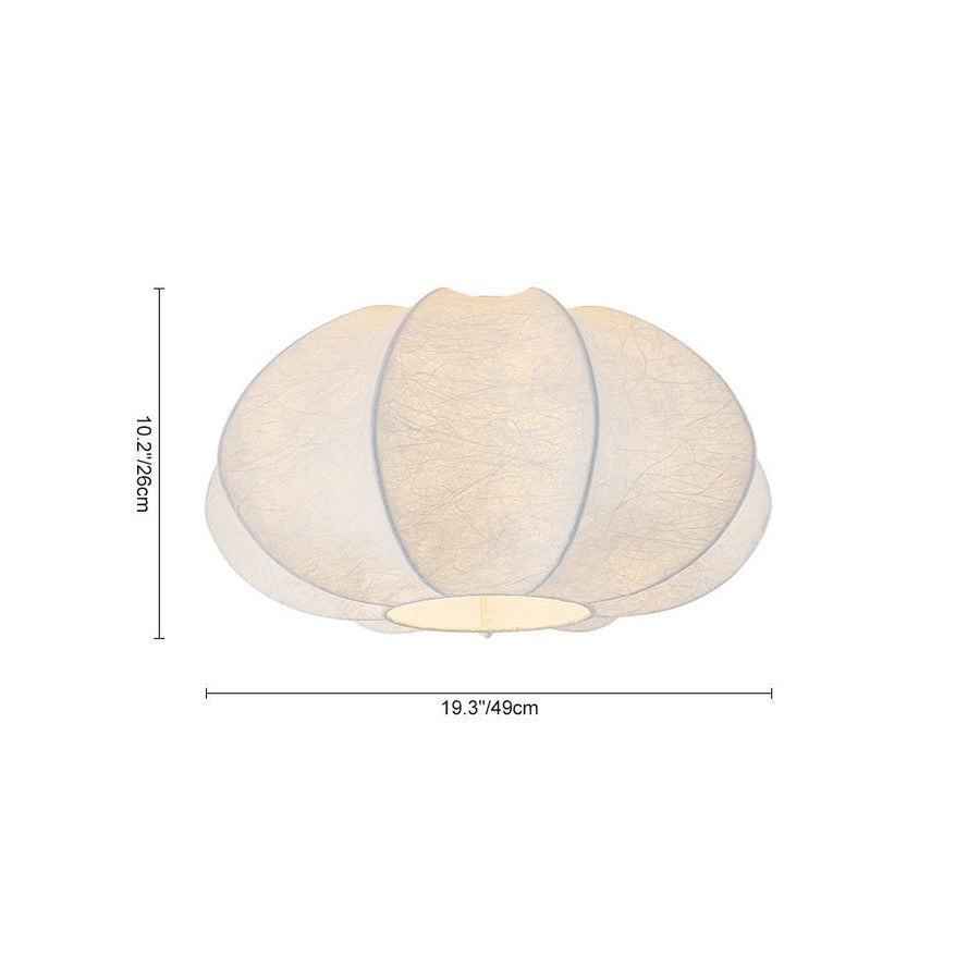 Farmhouze Light - Ambient Round Cage White Silk Flush Mount Light - Ceiling Light - 19 in - 