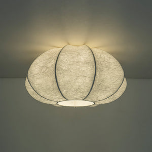Farmhouze Light - Ambient Round Cage White Silk Flush Mount Light - Ceiling Light - 19 in - 