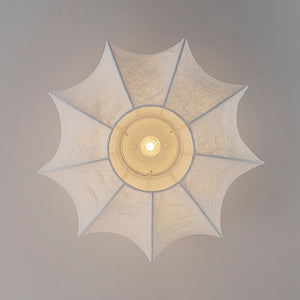 Farmhouze Light - Ambient Round Cage White Silk Flush Mount Light - Ceiling Light - 19 in - 