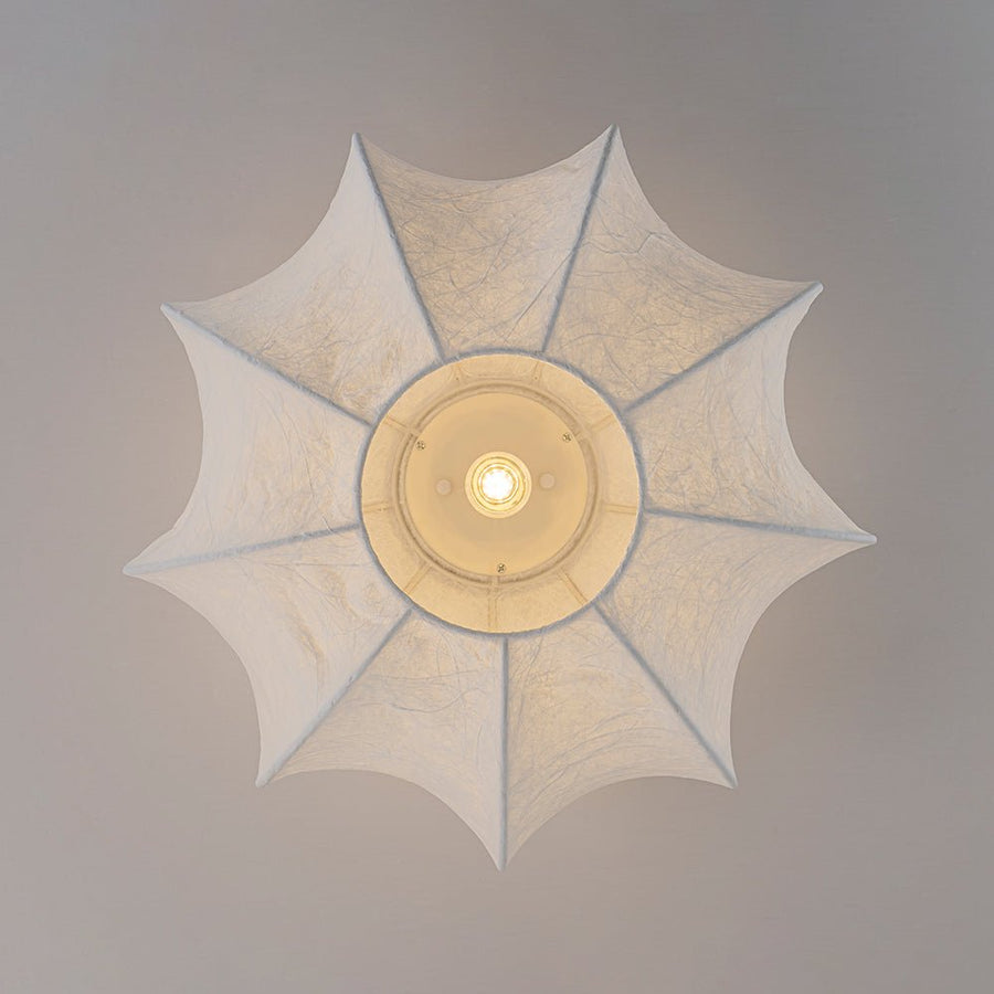 Farmhouze Light - Ambient Round Cage White Silk Flush Mount Light - Ceiling Light - 19 in - 