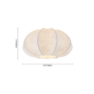Farmhouze Light - Ambient Round Cage White Silk Flush Mount Light - Ceiling Light - 19 in - 