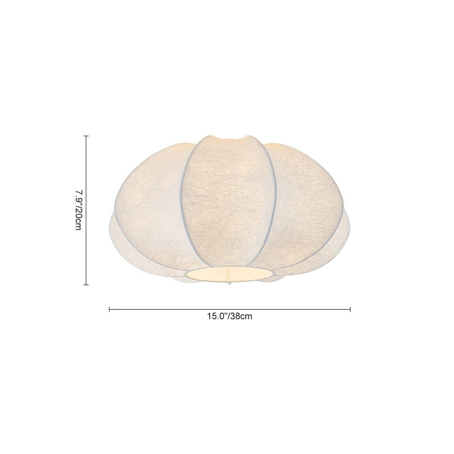 Farmhouze Light - Ambient Round Cage White Silk Flush Mount Light - Ceiling Light - 19 in - 