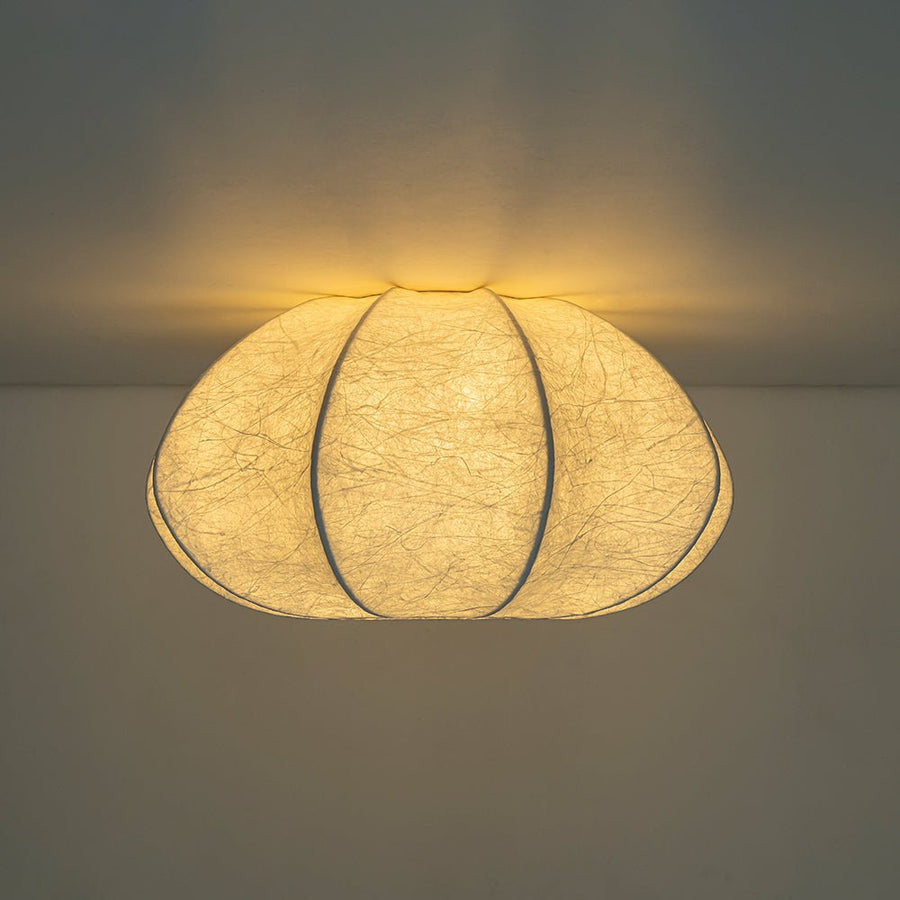 Farmhouze Light - Ambient Round Cage White Silk Flush Mount Light - Ceiling Light - 19 in - 