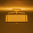 Load image into Gallery viewer, Farmhouze Light-Antique Brass Linen Fabric Tapered Drum Cage Ceiling Light-Ceiling Light-Gold-
