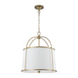 Load image into Gallery viewer, Farmhouze Light - Antique Gold 4 - Light Fabric Drum Cage Chandelier - Chandelier - Gold - 
