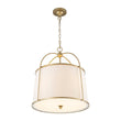 Load image into Gallery viewer, Farmhouze Light - Antique Gold 4 - Light Fabric Drum Cage Chandelier - Chandelier - Gold - 
