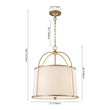 Load image into Gallery viewer, Farmhouze Light - Antique Gold 4 - Light Fabric Drum Cage Chandelier - Chandelier - Gold - 

