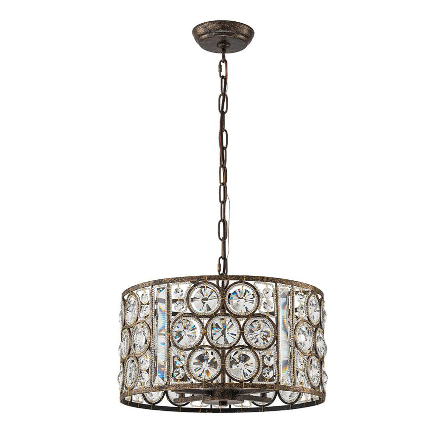 Farmhouze Light - Antique Luxury Crystal Drum Cage Chandelier - Chandelier - Black - 