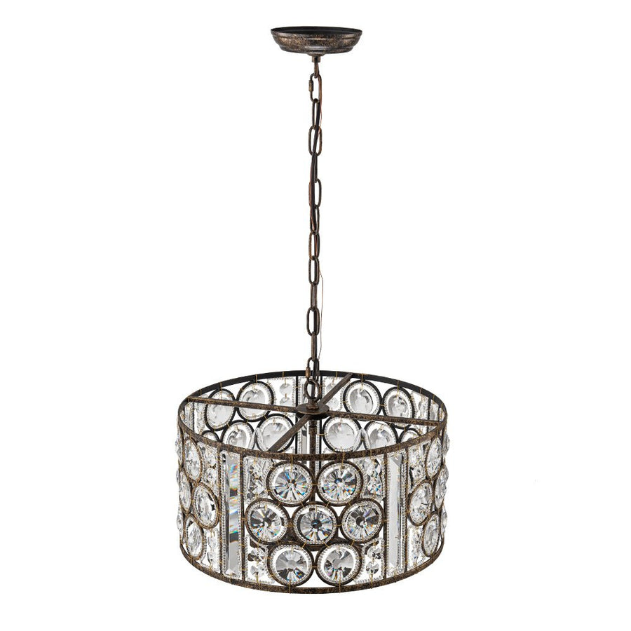 Farmhouze Light - Antique Luxury Crystal Drum Cage Chandelier - Chandelier - Black - 