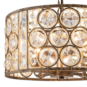 Farmhouze Light - Antique Luxury Crystal Drum Cage Chandelier - Chandelier - Black - 