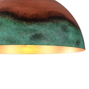 Farmhouze Light - Antique Oversized Oxidized Copper Iron Dome Pendant Light - Chandelier - 23in - 