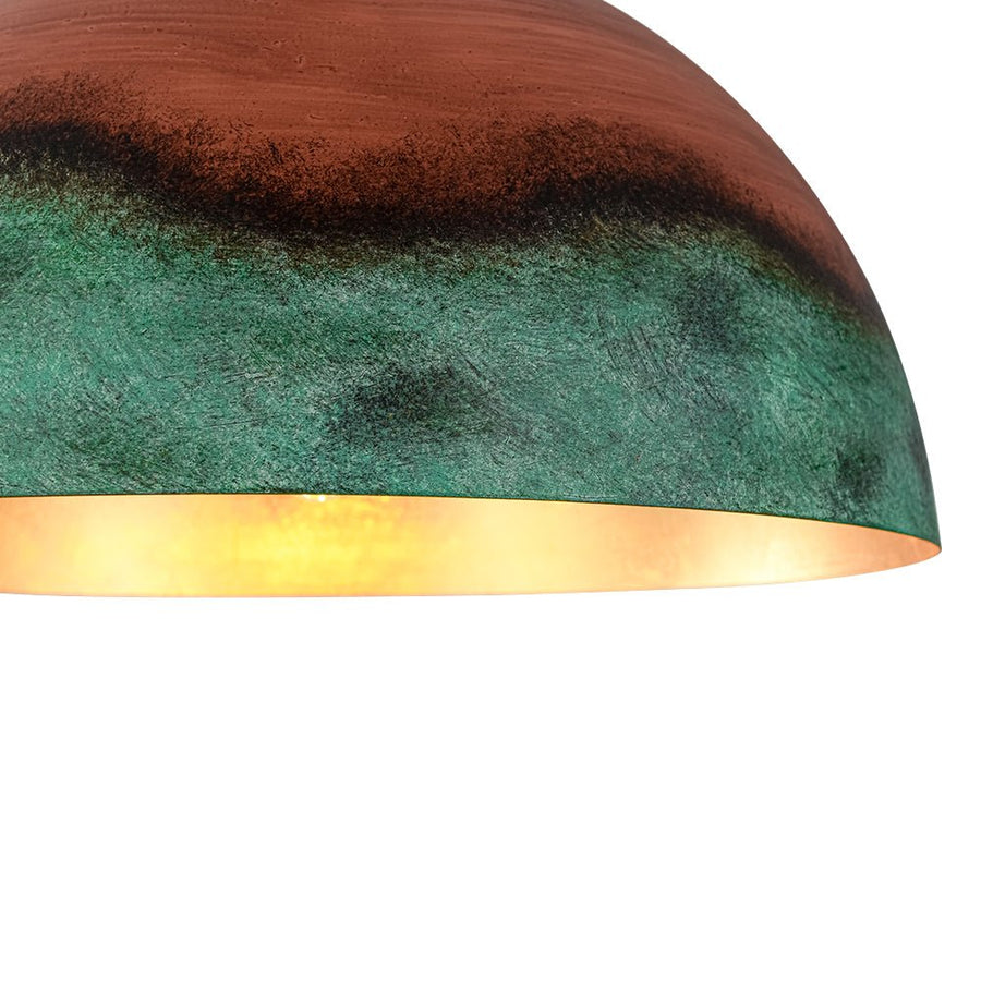 Farmhouze Light - Antique Oversized Oxidized Copper Iron Dome Pendant Light - Chandelier - 23in - 