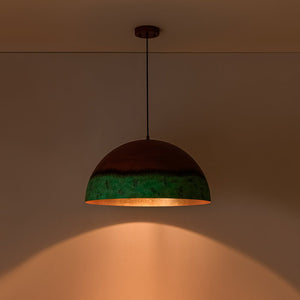 Farmhouze Light - Antique Oversized Oxidized Copper Iron Dome Pendant Light - Chandelier - 23in - 