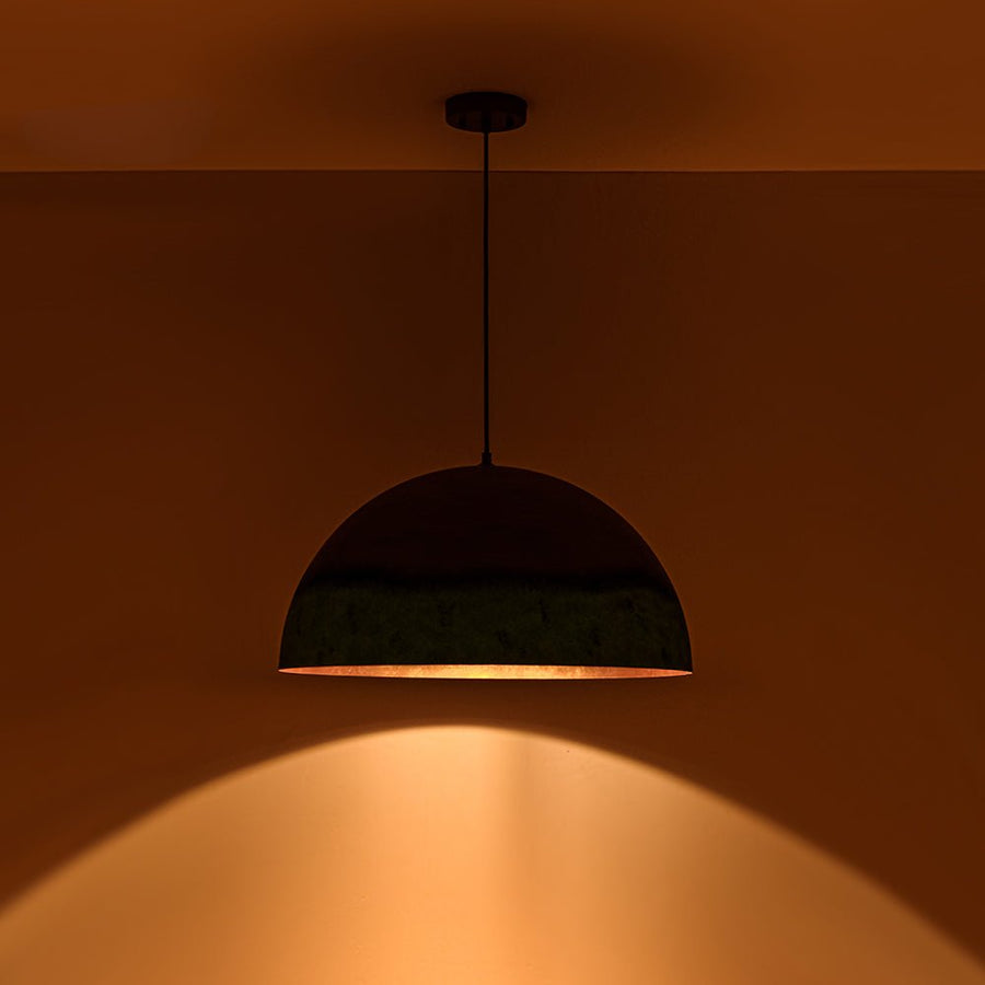 Farmhouze Light - Antique Oversized Oxidized Copper Iron Dome Pendant Light - Chandelier - 23in - 