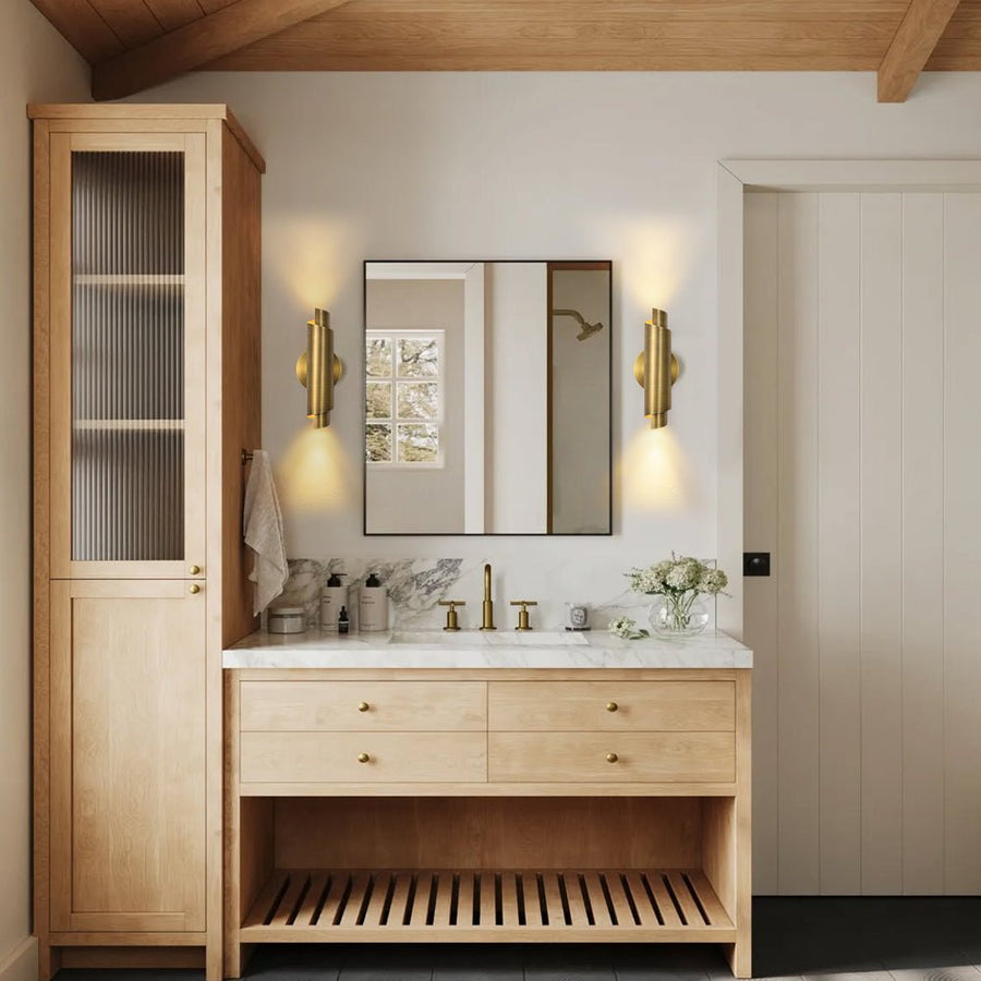 Farmhouze Light - Antique Up Down Dimmable LED Iron Cylinder Wall Lamp - Wall Sconce - 2 Packs - 