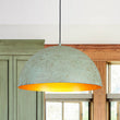 Load image into Gallery viewer, Farmhouze Light - Antiqued Teal Patina Oversized Dome Pendant with Gold Distressing - Chandelier - 23.6 in - 
