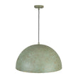 Load image into Gallery viewer, Farmhouze Light - Antiqued Teal Patina Oversized Dome Pendant with Gold Distressing - Chandelier - 23.6 in - 
