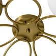 Load image into Gallery viewer, Farmhouze Light - Art Deco 5 - Light Brass Ring Frosted Glass Globe Semi Flush Mount - Ceiling Light - Brass - 
