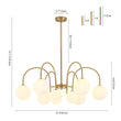 Load image into Gallery viewer, Farmhouze Light - Art Deco 9 - Light Milky Glass Bubble Sputnik Chandelier - Chandelier - Brass - 
