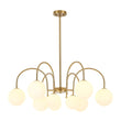 Load image into Gallery viewer, Farmhouze Light - Art Deco 9 - Light Milky Glass Bubble Sputnik Chandelier - Chandelier - Brass - 
