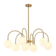 Load image into Gallery viewer, Farmhouze Light - Art Deco 9 - Light Milky Glass Bubble Sputnik Chandelier - Chandelier - Brass - 
