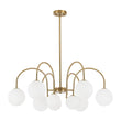 Load image into Gallery viewer, Farmhouze Light - Art Deco 9 - Light Milky Glass Bubble Sputnik Chandelier - Chandelier - Brass - 
