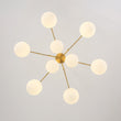 Load image into Gallery viewer, Farmhouze Light - Art Deco 9 - Light Milky Glass Bubble Sputnik Chandelier - Chandelier - Brass - 
