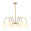 Load image into Gallery viewer, Farmhouze Light - Art Deco 9 - Light Milky Glass Bubble Sputnik Chandelier - Chandelier - Brass - 
