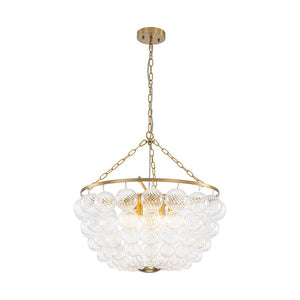 Farmhouze Light - Art Deco Glam Cascading Swirled Glass Bubble Chandelier - Chandelier - 23.6 in - 