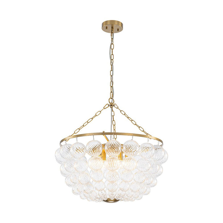 Farmhouze Light - Art Deco Glam Cascading Swirled Glass Bubble Chandelier - Chandelier - 23.6 in - 